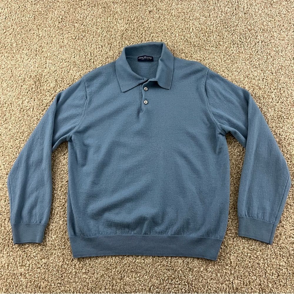 Vintage John Ashford Italian merino wool Collared Sweater men’s M